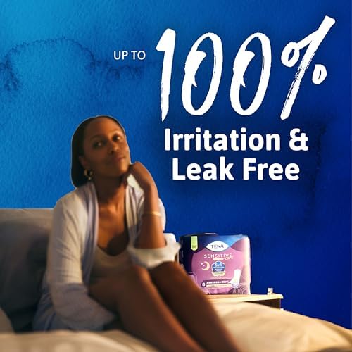 Sensitive Care Overnight Incontinence Pads Women, Extra Coverage, 48ct