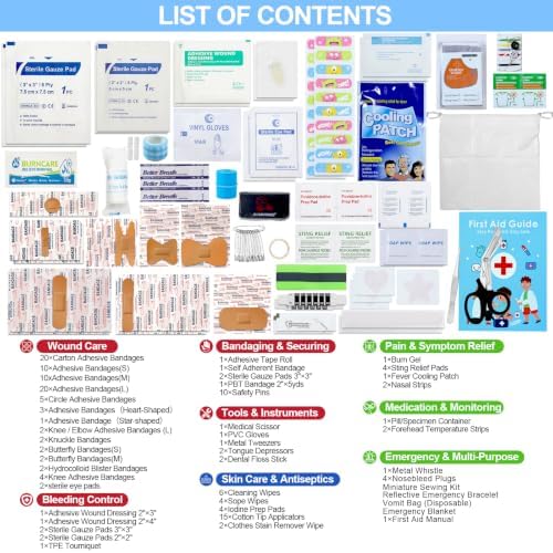 Mini First Aid Kit for Kids - 160 Pcs Hard Shell Emergency Kit, Blue