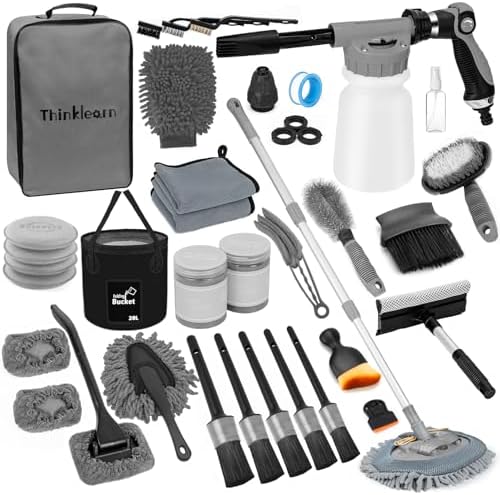 Car Detailing Kit with Foam Gun, Car Wash Mop for Deep Cleaning
