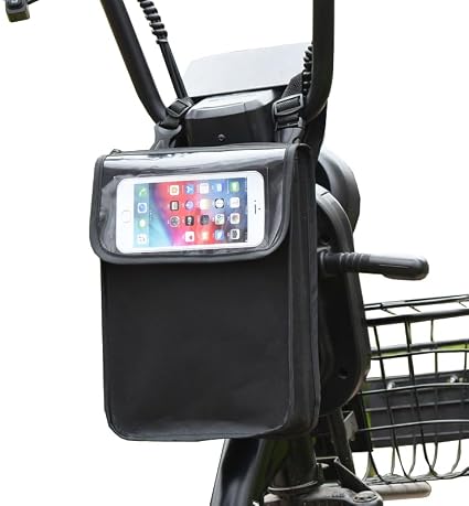 Electric Scooter Bag Storage Pouch Handlebar Attachement Large Capacity with Waterproof Phone Holder Pocket Front Hangin