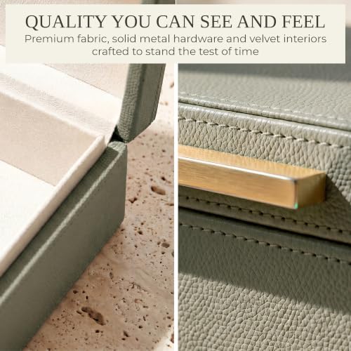 Decorative Storage Boxes with Lids - Set of 2 PU Leather Organizer Bins