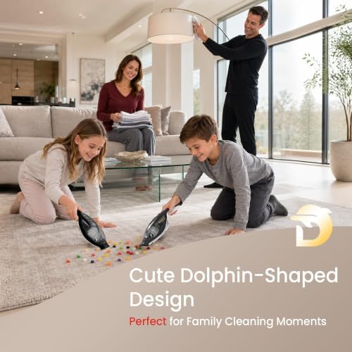 DolphPower Handheld Vacuum, 4500 Pa Cordless Mini Vacuum, Black
