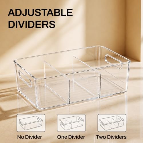 6-Pack Pantry Organizers and Storage, Clear Fridge Organizer Bins