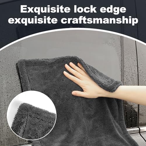 2-Pack Car Drying Towel (28" x 36"),1500 GSM Double Sided Microfiber Towels