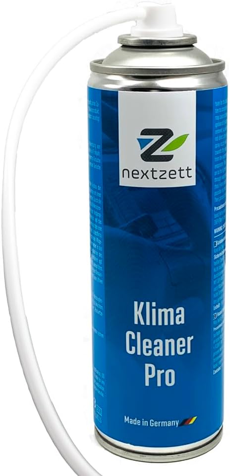 nextzett Klima Cleaner Pro Automotive AC Odor Eliminator & Evaporator Cleaner Freshens & Cleans Air Conditioning System 10 fl oz Includes 2-Foot Application Hose