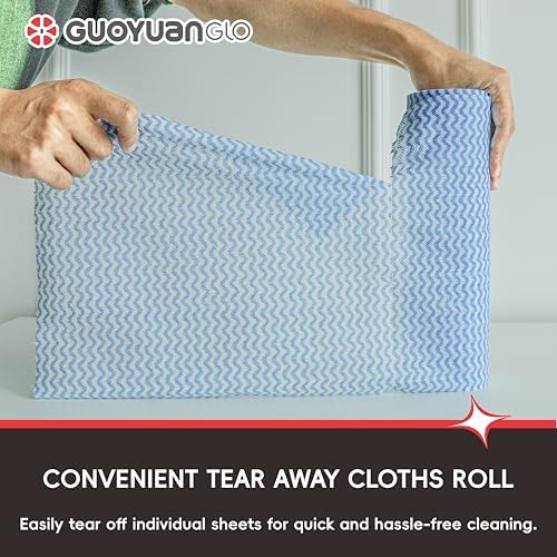 Disposable Cleaning Cloths Roll Disposable Dish Cloth Multi-Purpose Heavy Duty Paper Towels-200 Sheets,Blue
