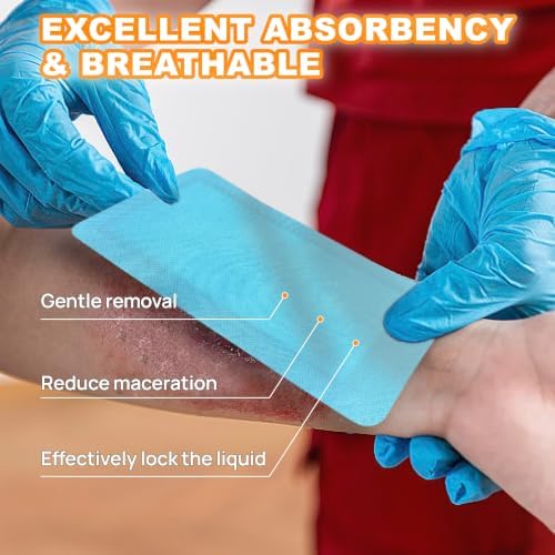 Super Absorbent Wound Dressing 4" x 8", 10 Pack, Non-Adhesive Pads