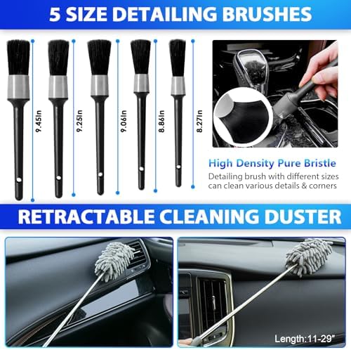 Car Cleaning Kit with High Power Vacuum,31PCS Car Detailing Kit