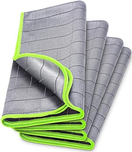 Carbon Microfiber Towels for Car Glass Window Polishing, Light Grey-Green