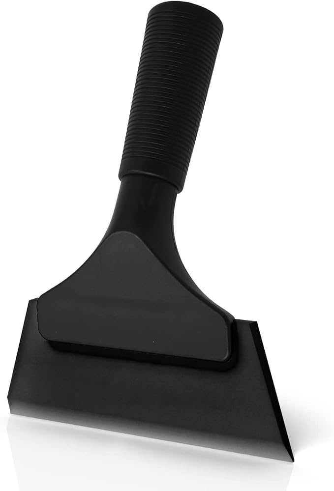 EHDIS Small Squeegee 5 inch Rubber Window Tint Windshield Scraper for Car,Glass, Mirror, Shower, Door,Bathroom Cleaning Ice Snow Scraper (Pure Black)