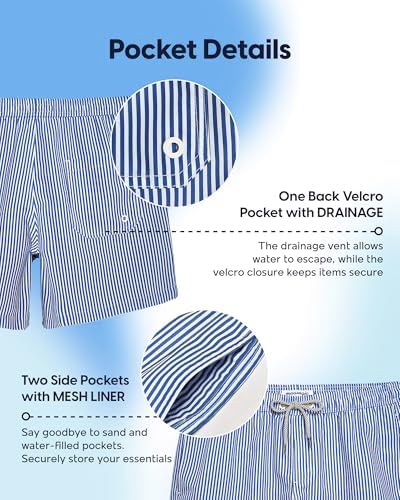 Mens Swim Trunks 5 Inch with Mesh Liner Breathable for Beach