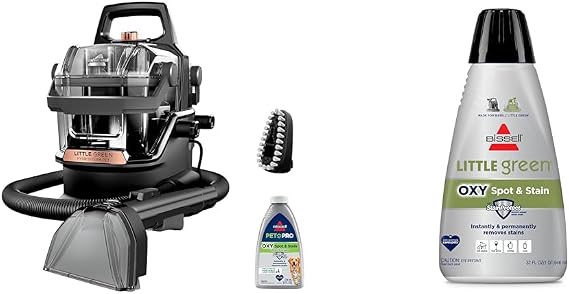 Bundle of BISSELL Little Green HydroSteam Multi-Purpose Portable Carpet and Upholstery Cleaner, Car and Auto Detailer, 3
