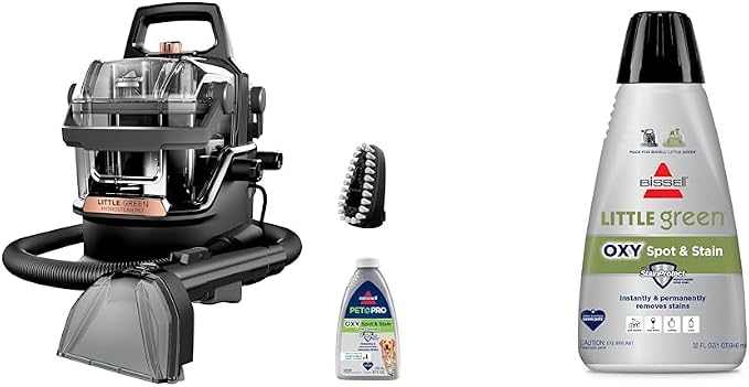 Bundle of BISSELL Little Green HydroSteam Multi-Purpose Portable Carpet and Upholstery Cleaner, Car and Auto Detailer, 3