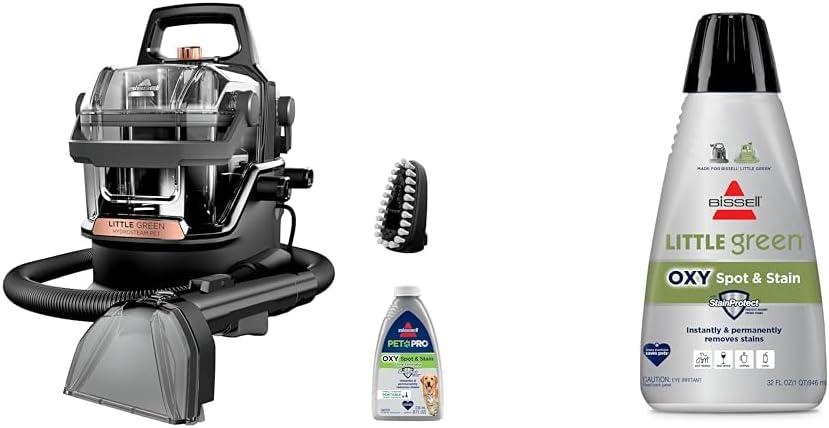 Bundle of BISSELL Little Green HydroSteam Multi-Purpose Portable Carpet and Upholstery Cleaner, Car and Auto Detailer, 3