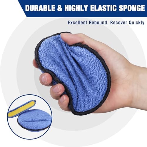 18-Pack Car Microfiber Wax Applicator Pads with Finger Pocket