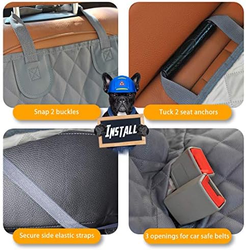 Honest Dog Car Seat Covers, Dog seat Cover with Side Flap for Cars, Trucks, and Suv's - Waterproof & Nonslip Pet Seat Cover for Backseat