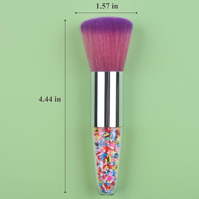 Nail Art Dust Powder Remover Brush, Nail Art Dust Cleaner Brush Professional Nail Art Tool for Acrylic Gel Nails Colorful Handle