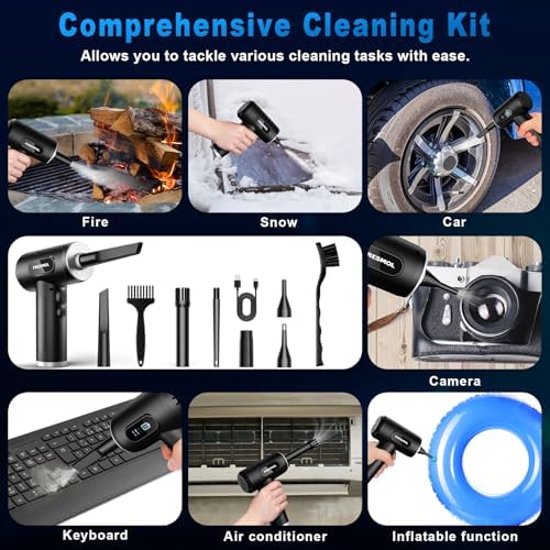Compressed Air Duster, Rechargeable Cordless Electric Air Blower