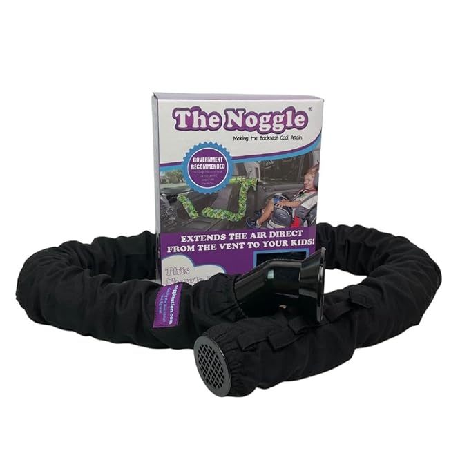 NOGGLE The Kids Personal Air Conditioning System to Keep Them Cool in The Back Seat - 6ft, Black Ice