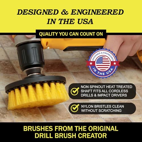 Electric Nylon Drill Brush Attachment Set for Bathroom Cleaning
