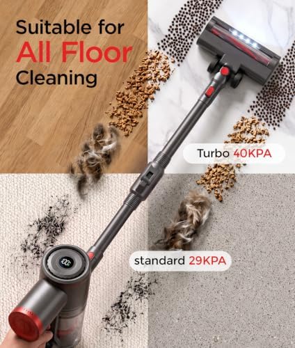 Cordless Vacuum Cleaner with Bendable Wand 45 KPA 45Mins Runtime 6-in-1