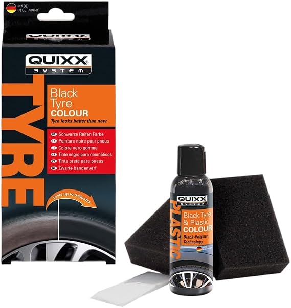 QUIXX Black Tire Color 2-Step Restorer Kit, Deep Black Finish, Car Tire Shininig, Reference # 10192