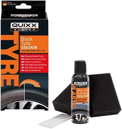 QUIXX Black Tire Color 2-Step Restorer Kit, Deep Black Finish, Car Tire Shininig, Reference # 10192