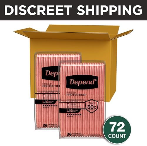 Fresh Protection Adult Diapers for Women, Large, 72 Count