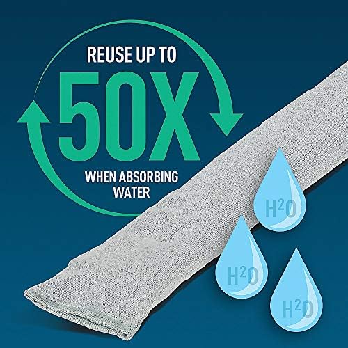 Dryer-Safe Reusable Water Absorbent Sock - 2 Pack - 3" x 38" - Absorbs Up to 34 oz per Sock - Gray - PM50672