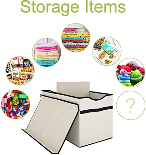 Toy Box Chest, Collapsible Sturdy Storage Bins with Lids, Extra Large Kids Toy Storage Organizer Boxes Bins Baskets for Kids, Boys, Girls, Nursery Room, Playroom, Closet (New Beige)