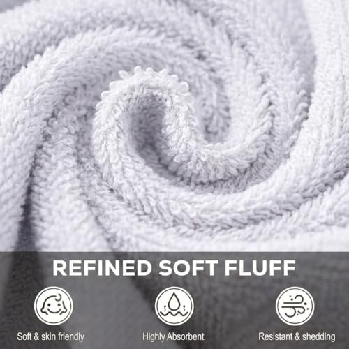 24 Pack Washcloths, 12x12 in, 100% Cotton, White