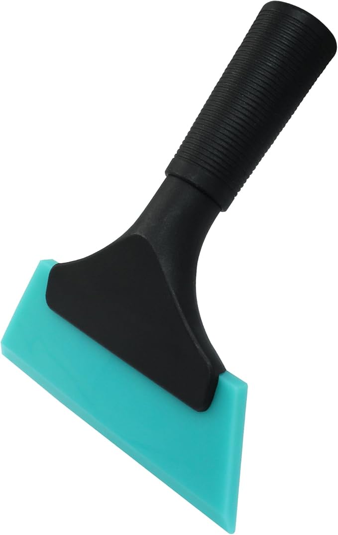 Hordion 2 Pcs Small Squeegee 5 Inch, Rubber Blade Window Tint Squeegee Mini Wiper for Car Windshield Mirror Shower Auto Cleaning, Light Blue