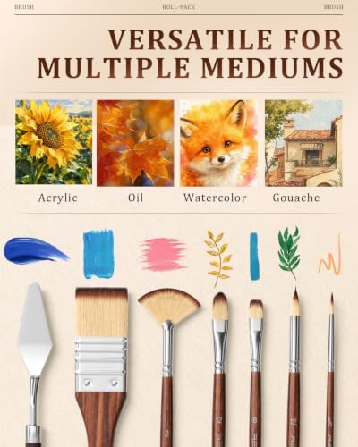27pcs Paint Brush Set, Acrylic Oil Painting Brushes for Artists