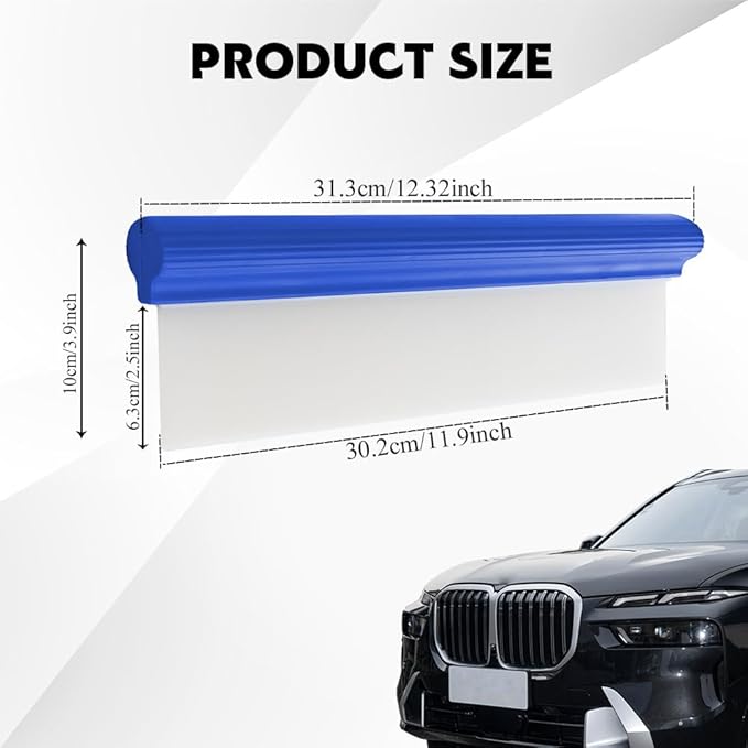 Silicone Water Blade Squeegee, Car Squeegee, 12 Inch Silicone T-Bar Water Blade, Universal Car Accessories Quick Drying Flexible Squeegees Wiper for Auto Window Mirror Glass Shower Door