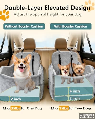 Dog Car Seats for Small Dogs Up to 35lb, Dog Bed for Car Fits Home, Outdoor