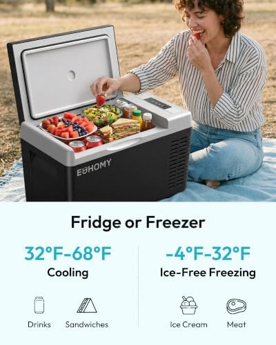 19QT 12 Volt Refrigerator, -4℉~68℉ Electric Cooler for Car