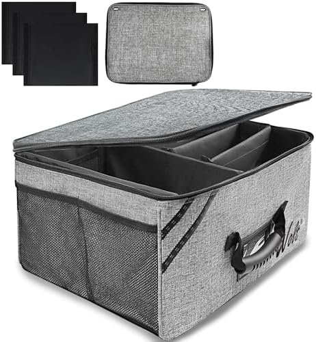 Car Trunk Organizer with Lid, Collapsible Multi Compartment SUV Organizer with Non-Slip Base Adjustable Straps