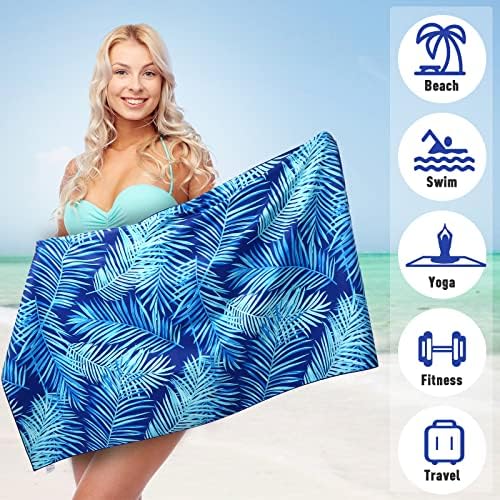 2 Pack Microfiber Beach Towel, 75'' x 35'' Quick Dry Beach Towel