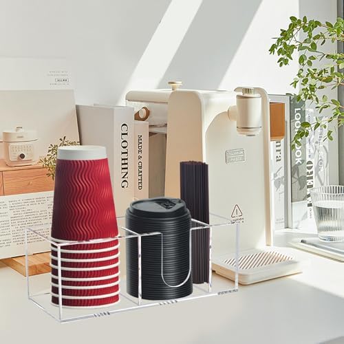 Coffee Cup Holder for Countertop, Acrylic Coffee Station Organizer