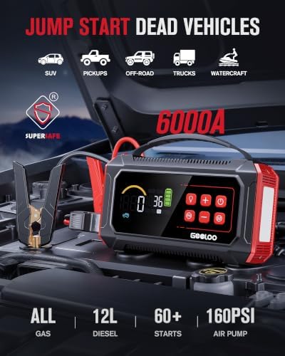 A9 Ultra Jump Starter with Air Compressor - 6000A & 160PSI Jump Box
