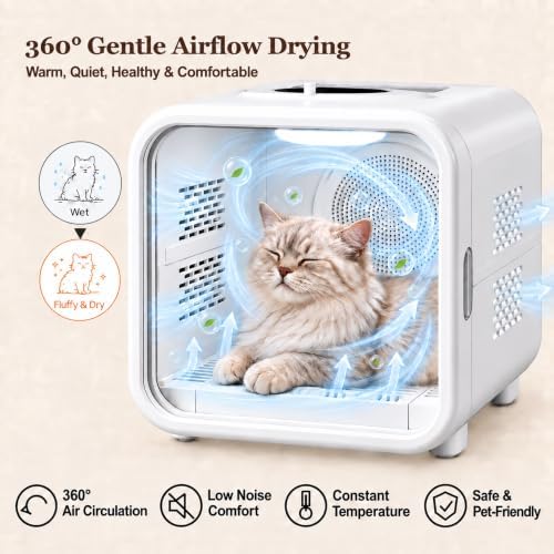 Pet Dryer Box Cat Dryer Small Dog, Petting Window for Small Pet