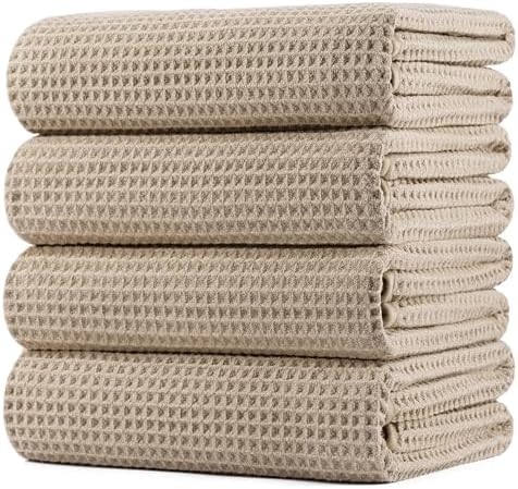 430 GSM Poly Blend Microfiber Quick Dry Waffle Bath Towel, 30x60 in