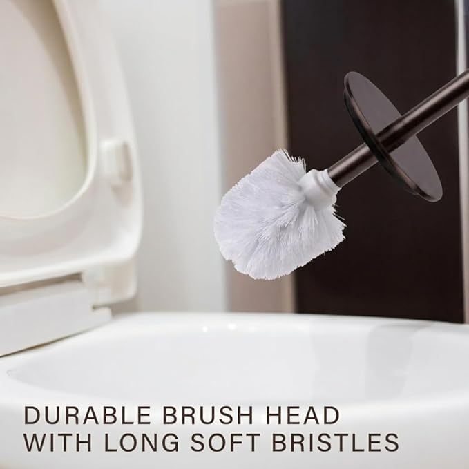 Creative Scents Dublin Brown Toilet Brush Set - Toilet Bowl Cleaner Brush and Holder - Decorative Toilet Bowl Scrubber - Space Saving Designed Toilet Bowl Cleaner