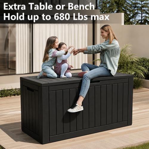 Outdoor Storage Box Waterproof, 150 Gallon Deck Box For Patio Storage
