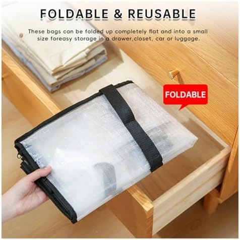 8 Pack Extra Large Heavy Duty Moving Bags, 20-Gallon Clothes Storage Bags