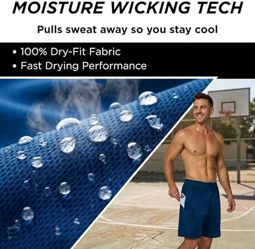 5 Pack Mens Athletic Shorts Loose Fit Basketball Short
