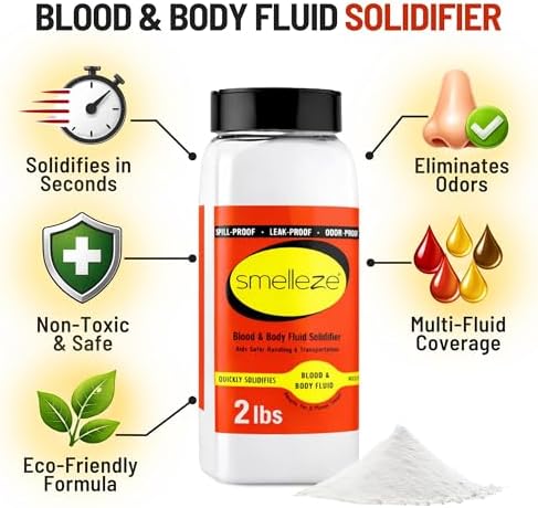 Vomit Clean Up Powder & Blood Body Fluid Solidifier - 2 lb. Bottle