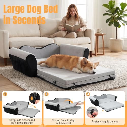 Elevated Dog Car Seat for 2 Small Dogs / 1 Large Dog Up to 60 LBS