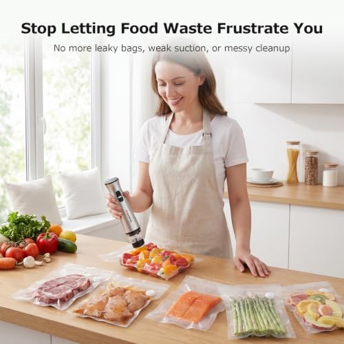 Handheld Vacuum Sealer for Travel, 30 Reusable Bags