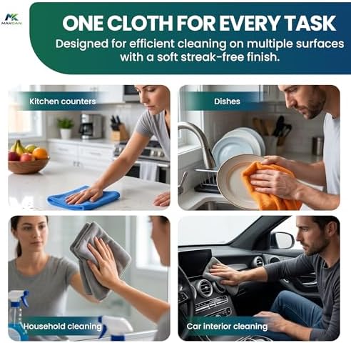 Microfiber Cleaning Cloths, 12 Pack, 40 x 40 cm, 350 GSM